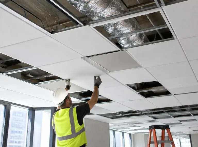 Instalación de plafón con sistema de suspensión
